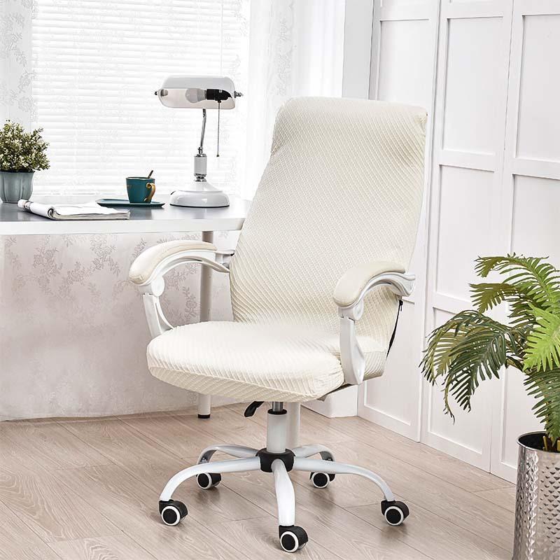 

High-end Office Use Chair Cover Elastic All-inclusive Swivel Chair Cover Zipper Home Use Computer Chair Boss Chair Cover Cover 25*15*5 cm білий
