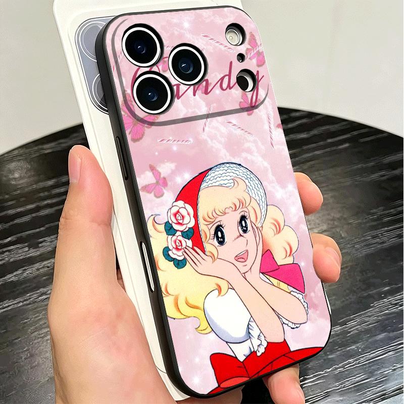Anime Candy Candy Soft Phone Case for iPhone 16 16E 17 Air 15 Pro Max 14 Plus 13 Mini 11 12 7 Black Cover Back Shell