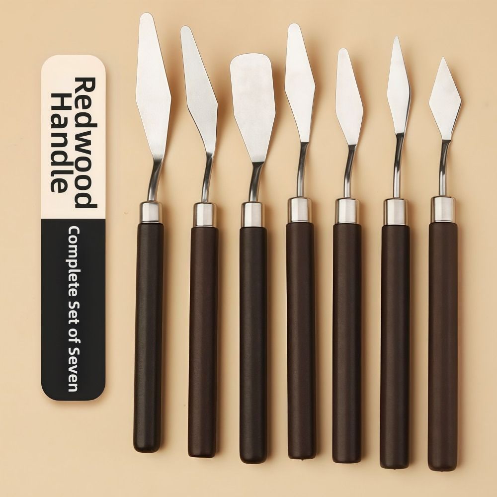 7PCS Stainless Steel Art Oil Painting Scraper Set Lightweight Painting Scraper Set  Drawing Tools