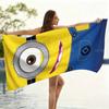 Trendy Minions Costume Print Beach Towel,Microfiber Lightweight Quick Dry, Oversized for Travel Camping,  Single Eye Decor Towel