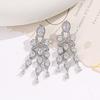 Fashion Butterfly Gold Plated Earrings With Green Zircon Gems For Women