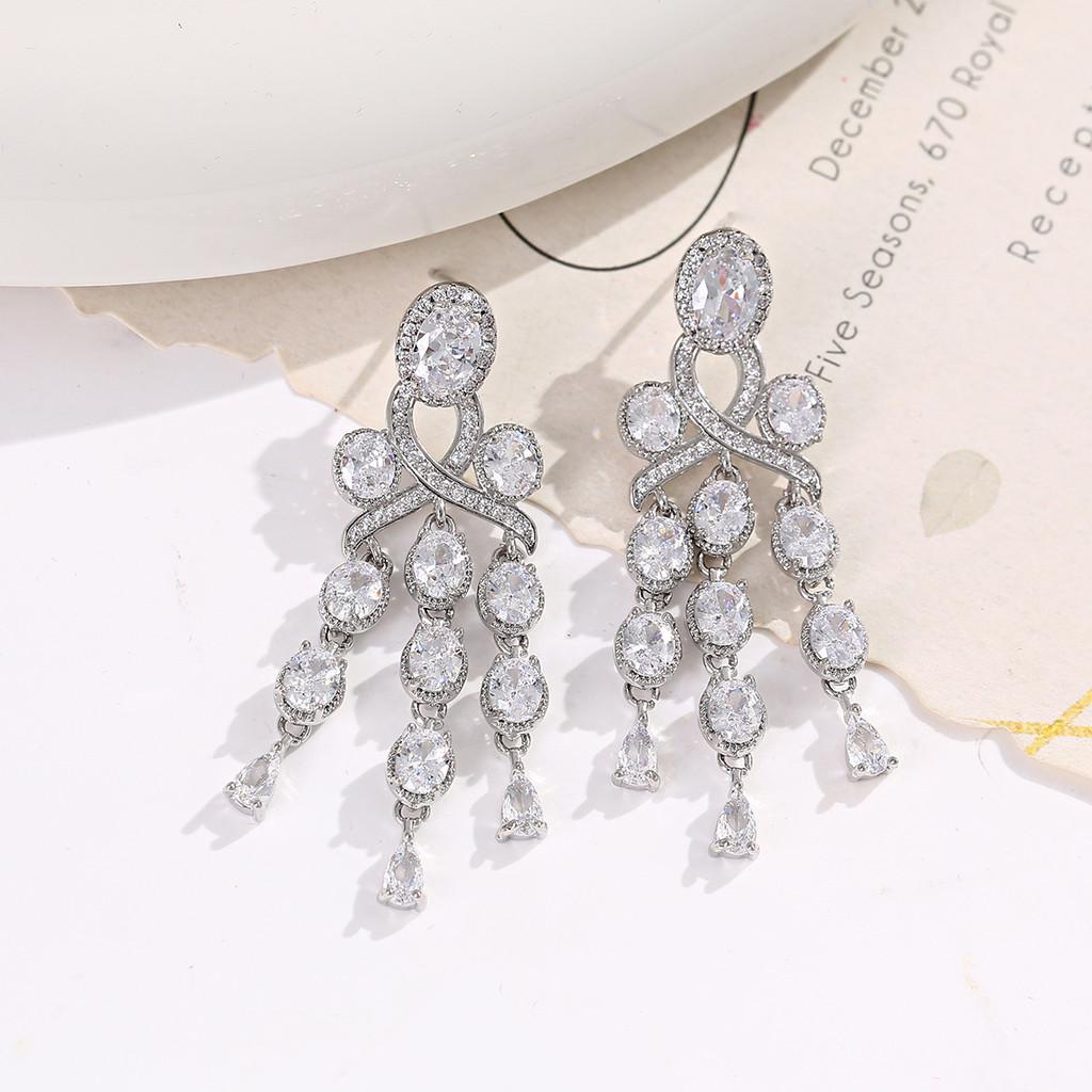 Fashion Butterfly Gold Plated Earrings With Green Zircon Gems For Women