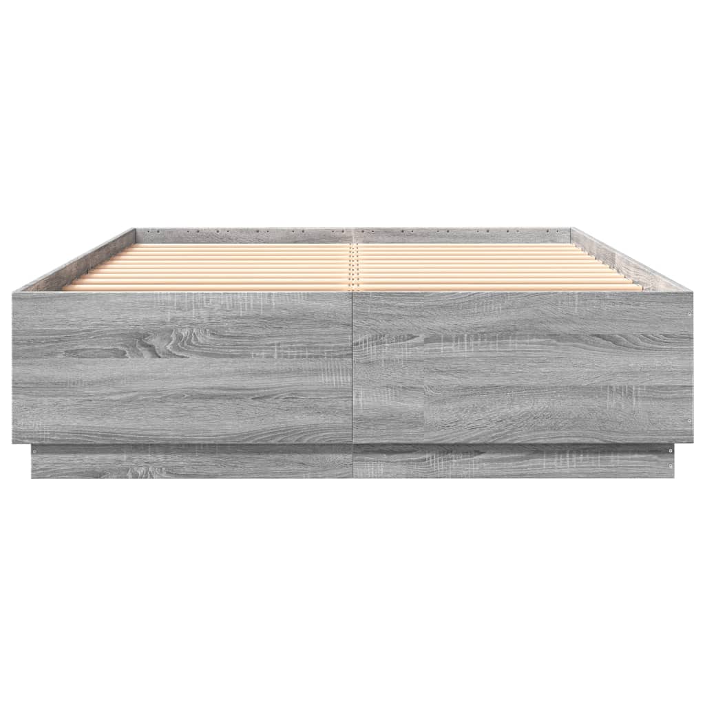 Bed Frame Gray Sonoma 140 x 200 cm Particleboard