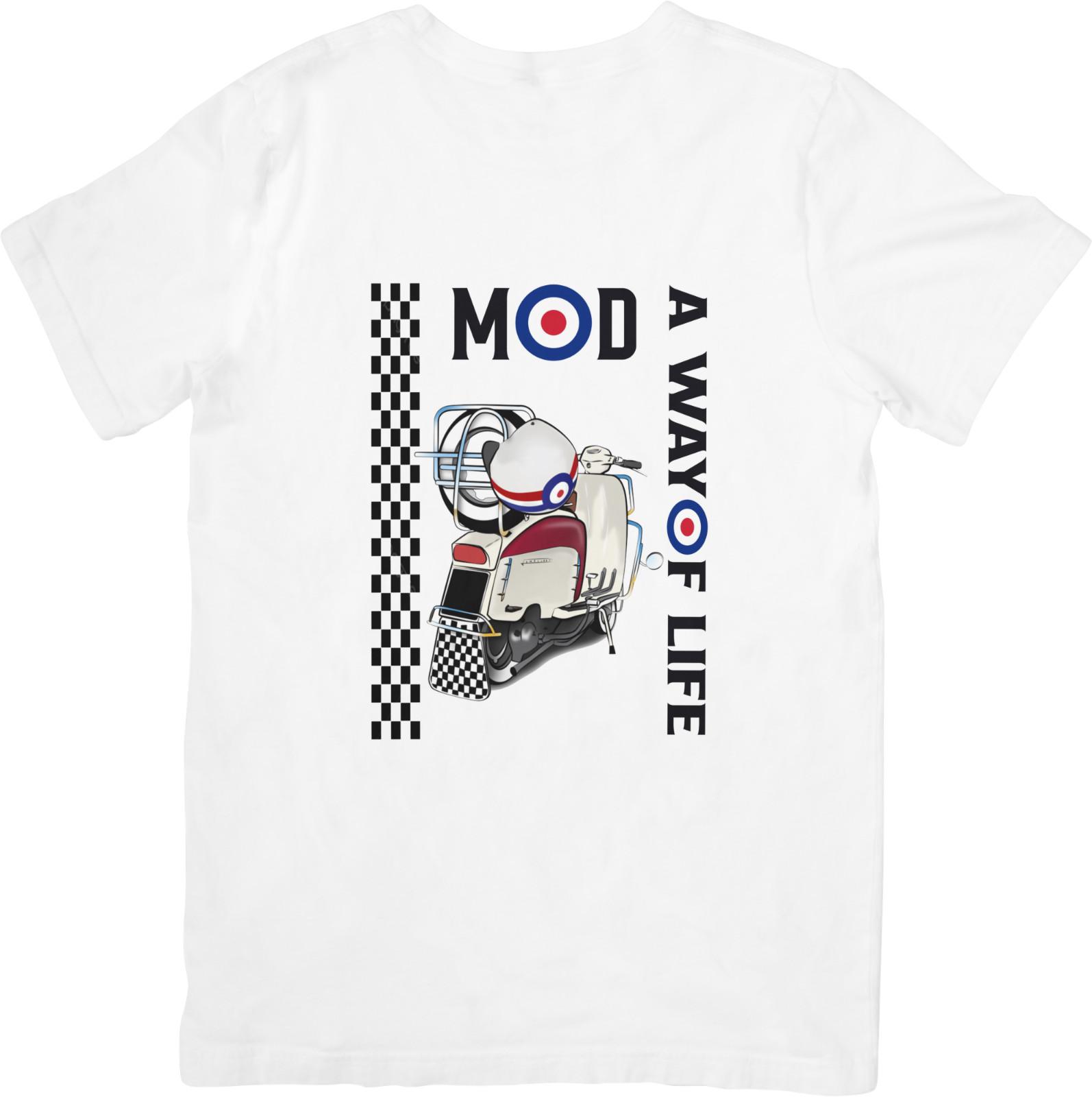 MOD away of life Music Unisex Fit for Men Women Quality Cotton T-Shirt White. XXL