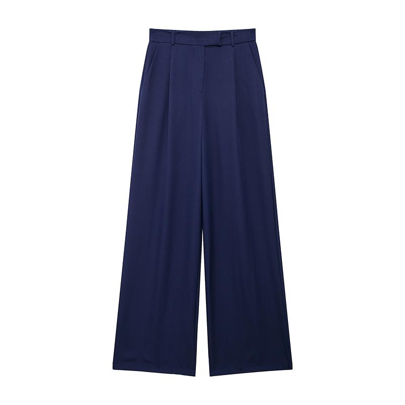 Willshela Women Fashion Solid Front Zipper Straight Pants Vintage High Waist Full Length Female Chic Lady Trousers