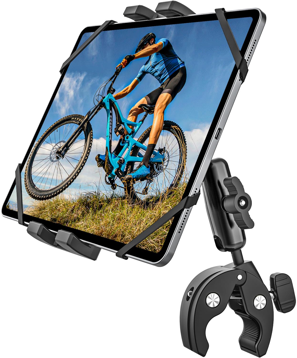 

woleyi Велосипедный планшет Вибрация Велосипед Смартфон Планшет Штанга Упражнения Шоссе iPad Прочный Долговечный Металл Совместим с Широким Спектром Устройств от до 13 чёрный