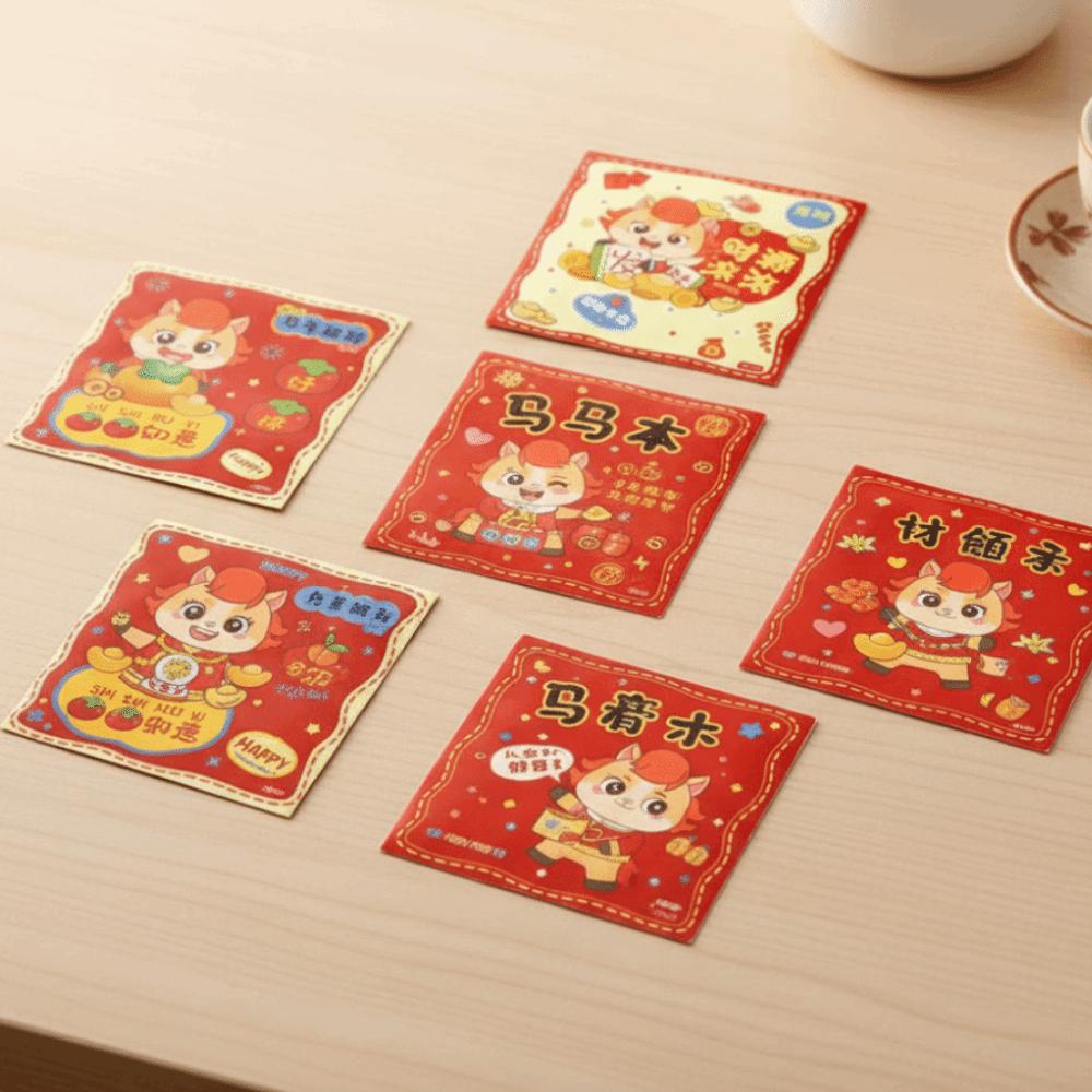 6pcs Traditional Red Envelopes Chinese Style Money Bags Good Lucky Red Packets  New Year Celebration