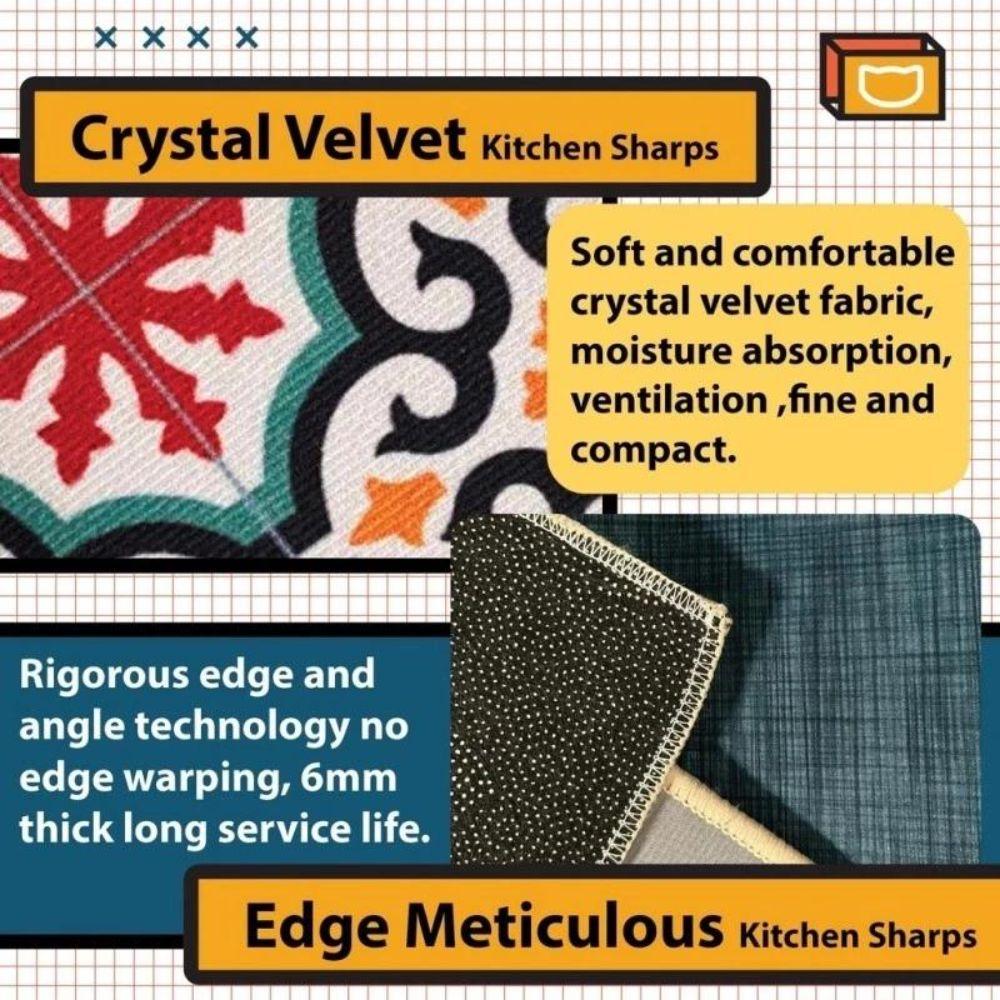 Retro Kitchen Floor Mat Quick-drying Doormat Durable Floor Rug  Household