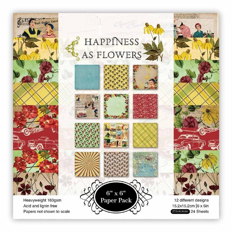 

15 * 15cm Scrapbooking Paper Pack Of 24 Sheets Handmade Paper Craft Background Handbook Paper