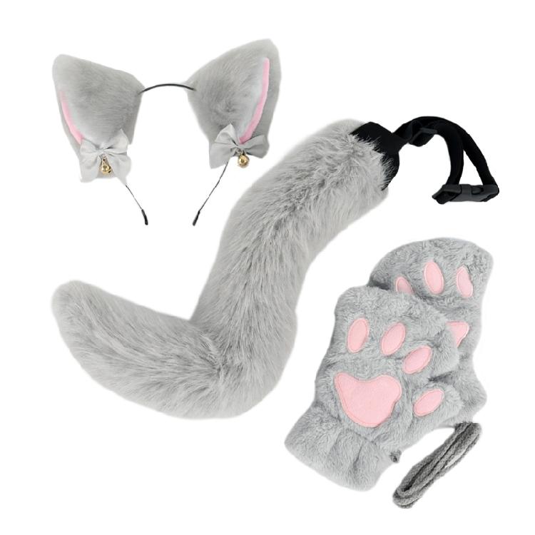 Halloween Animal Dress up Costume Includes Headband, Tail, Gloves for Girl Cosplay Halloween