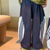 Spring Kids Block Striped Casual Pants Unisex Loose Fashionable Sports Trousers