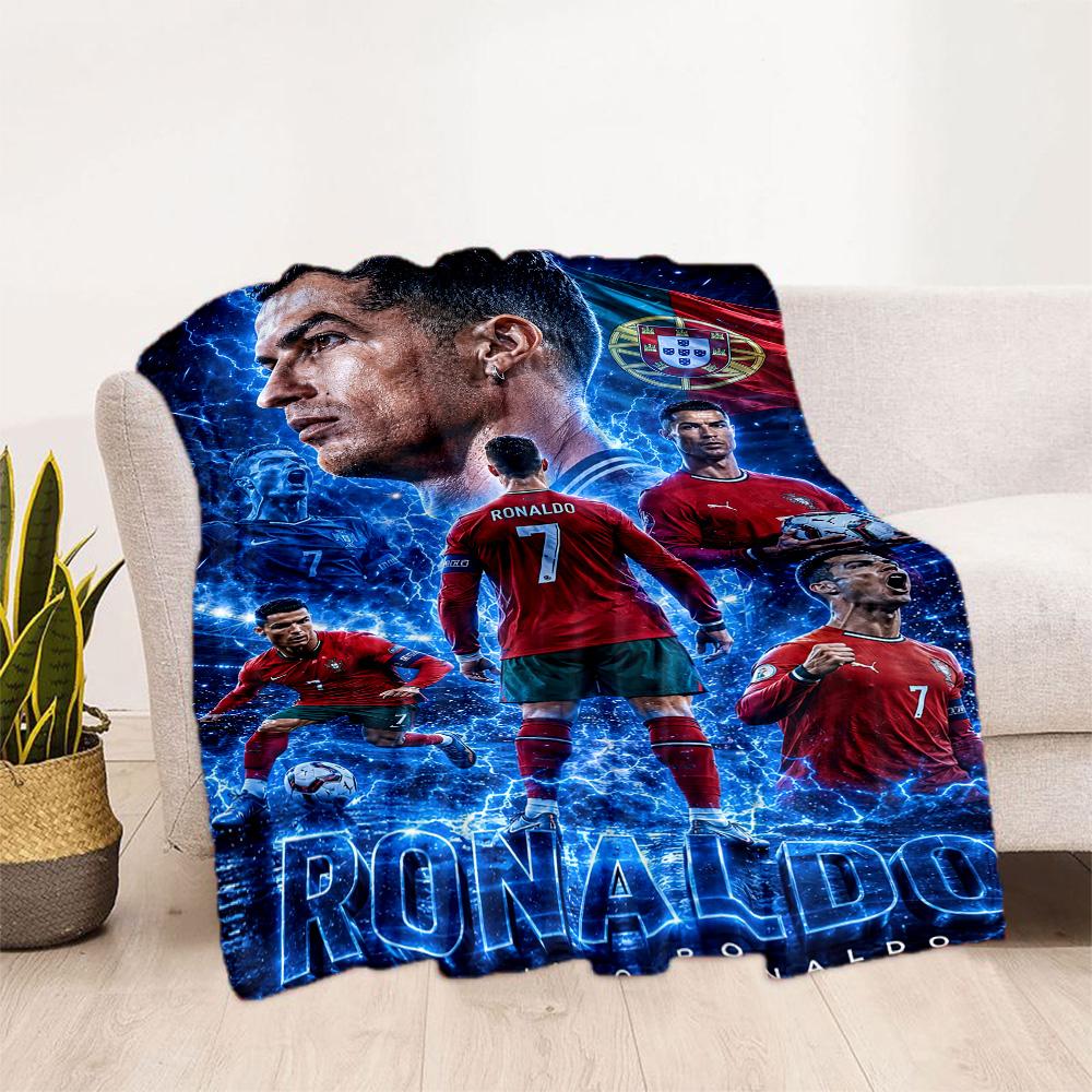 Cristiano Ronaldo Blanket Comfortable Great For Sofa Office Chair Livingroom Four Seasons Universal Digital Print