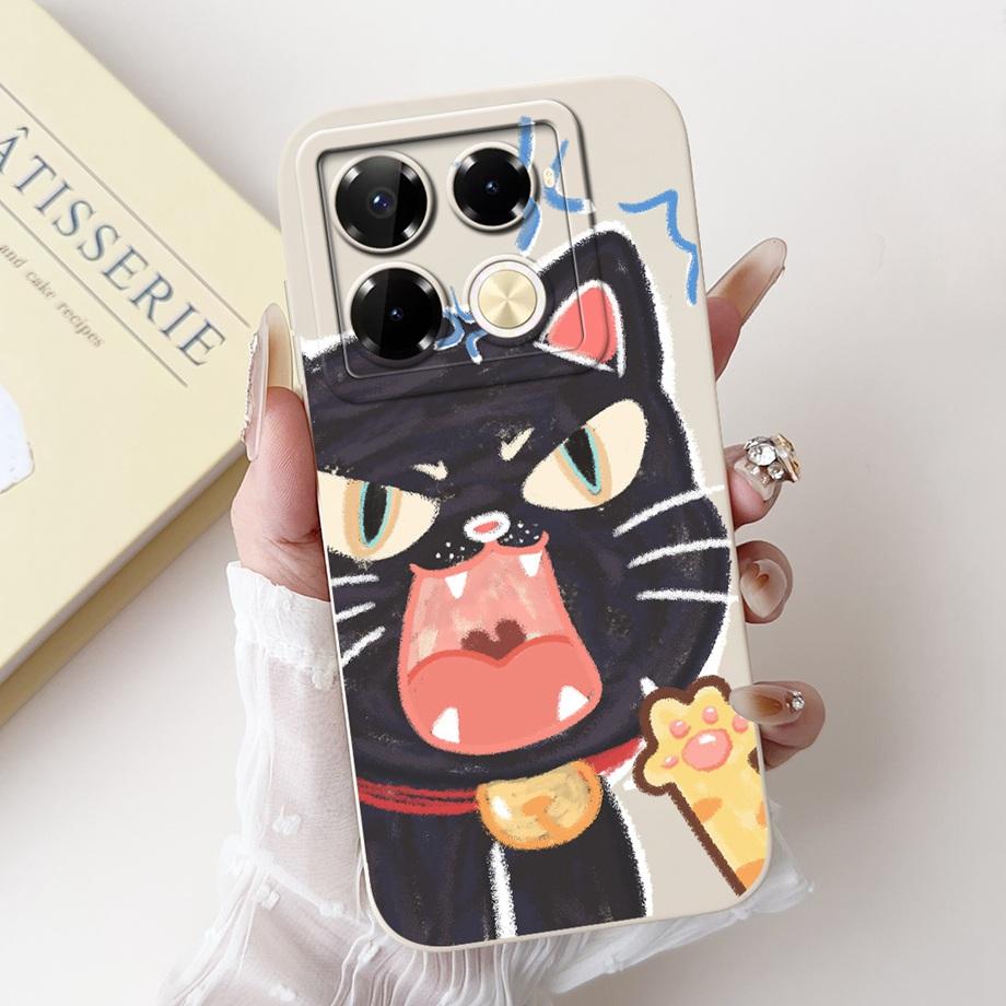 For Infinix Note 40 X6853 / Note 40 Pro 4G 5G / Note 40 Pro+ Plus Case Cover Liquid Silicone Soft TPU Cool Style Cartoon Fundas