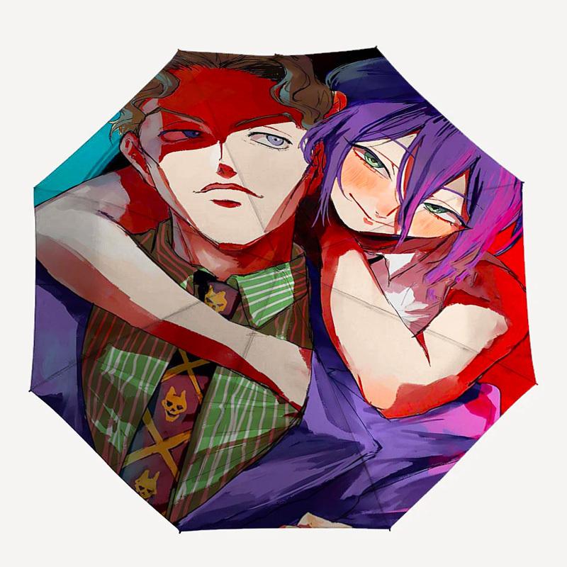 1pc Outdoor Umbrella with Anime Characters, Automatic Opening/Closing, Portable 3-Fold Design, 8-Rib Iron Frame - Perfect Gift for Fans, Traveler