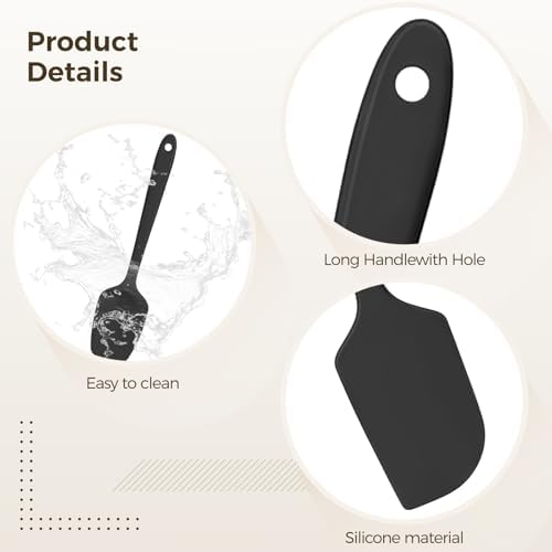 4-Piece Silicone Spatula Set, Non-Stick Heat-Resistant Kitchen Scrapers, Baking Tools & Cooking Utensils for Mixing, Frosting, Stirring