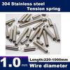 Length250-1000mm,Wire Dia1.0/1.2mm 304 Stainless Steel Tension Springs,Hook Extension Spring,Outer Dia6-12mm,
