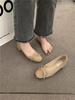 Evening gentle bow single shoes commuter black flats autumn and autumn French women's shoes with skirt high heels
