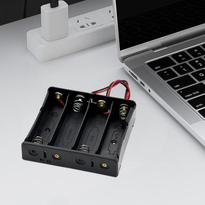 10-1pcs 1 2 3 4 Slot Plastic 18650 Battery Holder with Wire Lead Black 18650 Battery Storage Box Case for 18650 3.7V Battery