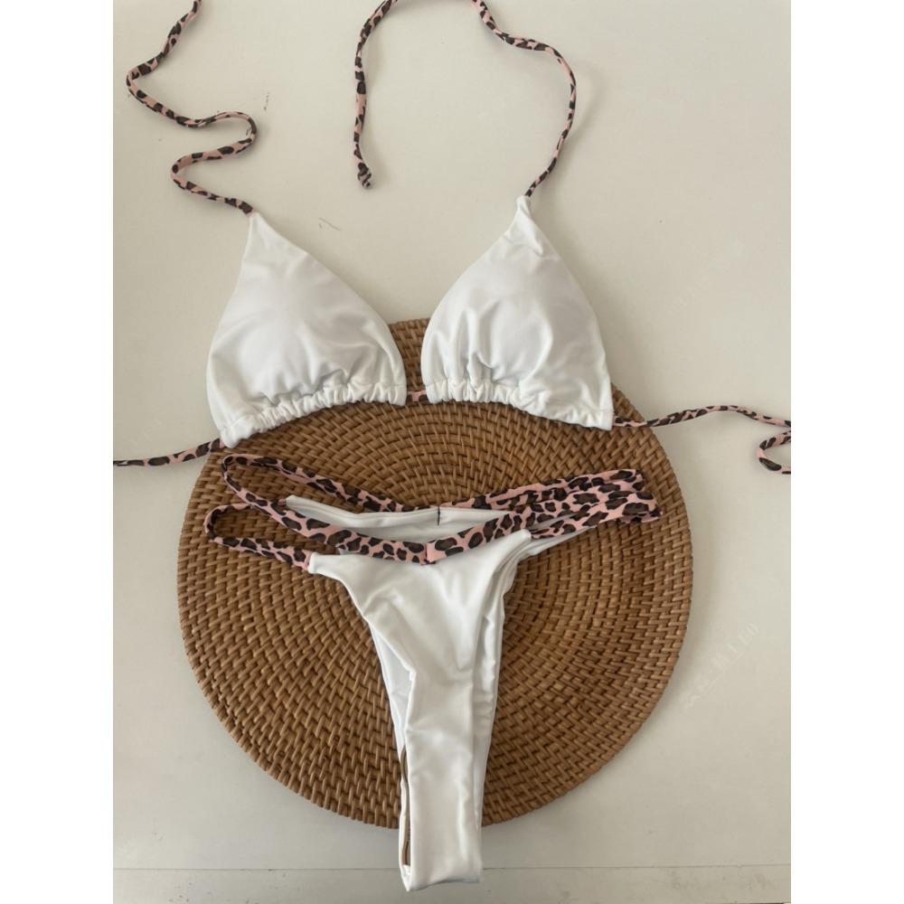 

Европейский и американский купальник женский со шнуровкой на шее треугольные чашечки пляжный сексуальный купальник бикини для горячих источников L