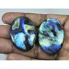 40-42 MM Natural Labradorite Multi Oval Cabochon Loose Gemstone 2 Pcs Lot D-191