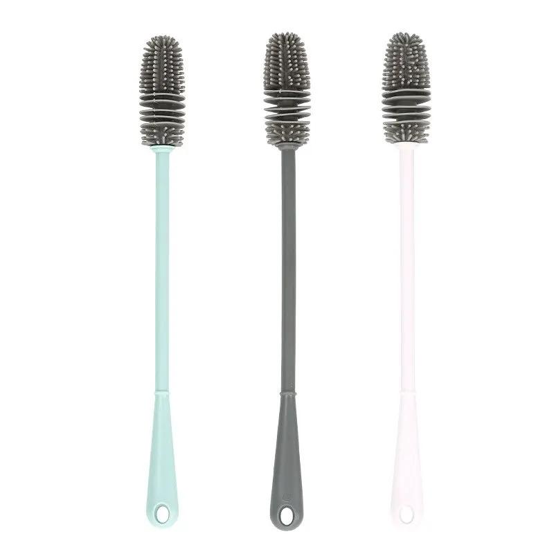 Household Long Handled Silicone Cup Brush Cup Cleaning Brush No Dead Corners Or Gaps Plastic Brush Milk Bottle Cleaning Brush
