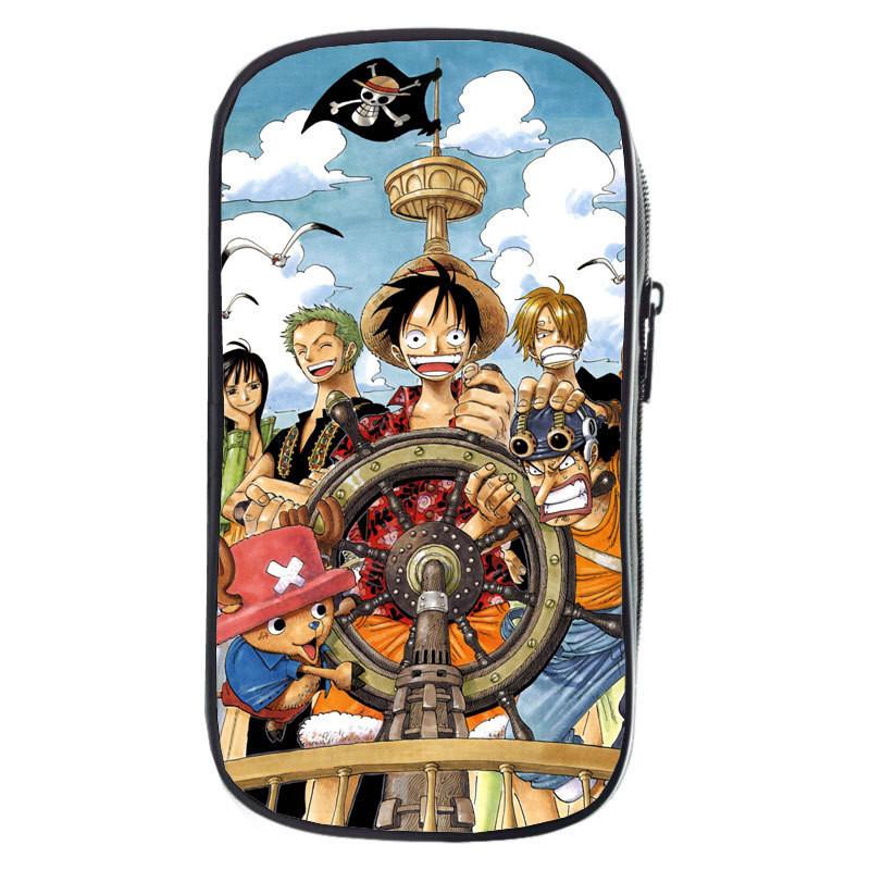 One Piece Luffy Anime Printed Student Single Layer Stationery Storage Pencil Bag For Boys And Girls