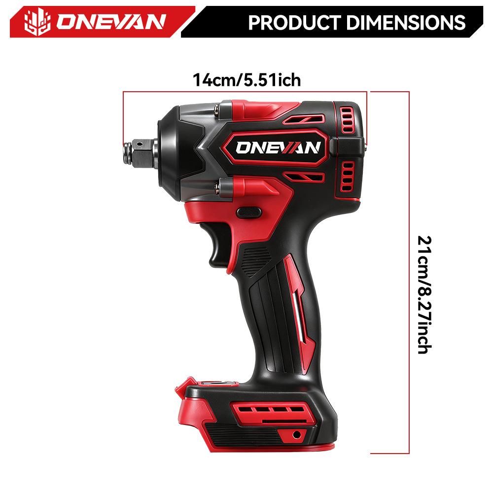 ONEVAN 1000N.M Brushless Electric Impact Wrench 1/2" Cordless Screwdriver Torque Wrench Power Tool For Makita 18V Battery Pin