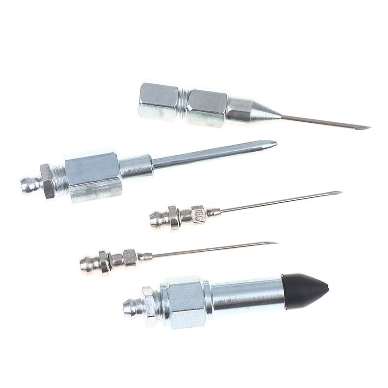 5/7Pcs Grease Gun Needle Accessory Set Dispenser Rubber Coupler Adapter Injector Detachable Nozzles For Narrow Tight Spaces