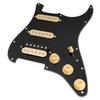 Musiclily Pro SE Schlagbrett mit Alnico 5 Tonabnehmern und Super Switch für ST Strat E-Gitarren mit Zebra Stegtonabnehmer ST-HSS-60SE Vorverkabelt 5-Wege Gitarren,