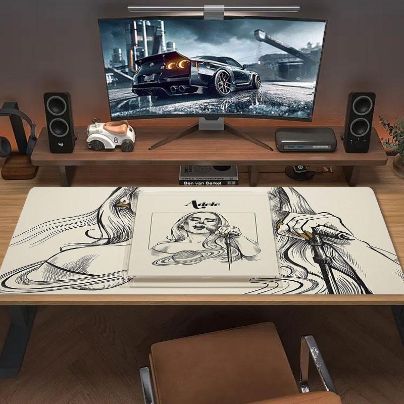 Adele Large Size Mouse Pad Large Gaming Table Cushion Non-slip Laptop Tablet Big Mousepad XXL Mat Mini PC Playmat With Lock edge