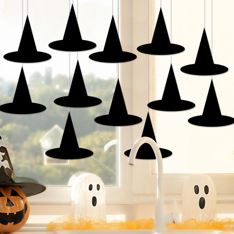 12Pcs Halloweens Party Hanging Decorations Classical Paper Artwork For Indoors Outdoor Eerie Atmosphere Setups