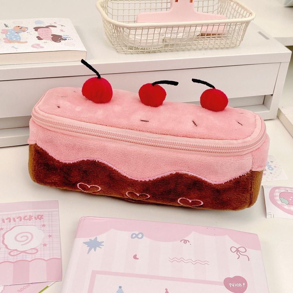 

Пенал великої місткості Вишневий торт Сумка для канцелярського приладдя Портативний органайзер для канцелярського приладдя Знову до школи рожевий/коричневий