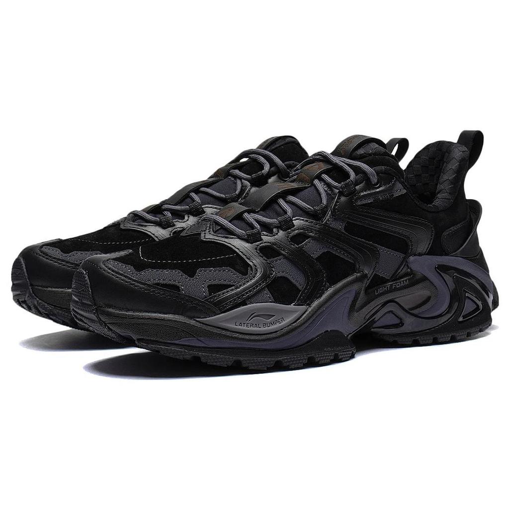 Li Ning Cat Paw Ace Trendy Shock Absorbing Non-Slip Wear-Resistant Waterproof Low-Top Sports Casual Shoes Men sneakers Black AZGS103-1