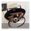 New Retro Vintage Faux Leather Tote Bag for Women Large Capacity Office Commute Shoulder Handbag