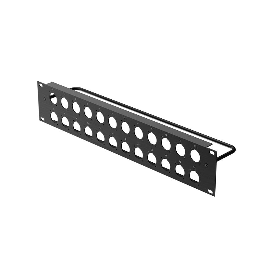 Patch Panel Pusty Rack 19" 2U Na 24 Gniazd Typu D Roxtone Rack2U24