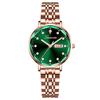 Origineel Dames Stalen Band Horloge met Vlinder Sluiting, Dubbele Datum, Lichtgevend, Waterdicht, Elegante Nieuwe Stijl.