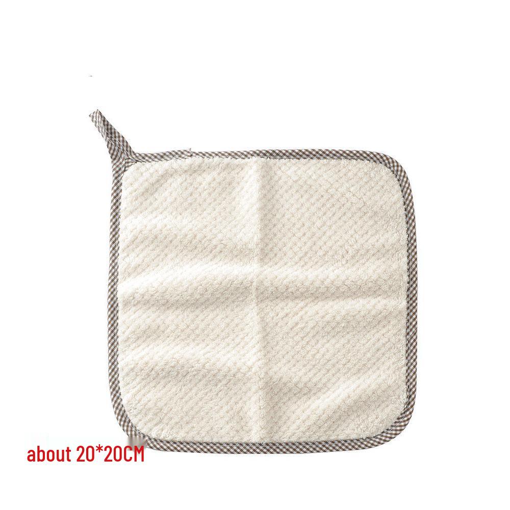 Coral Fleece Pineapple Grid Dishcloth - Easy-Clean Kitchen Towel