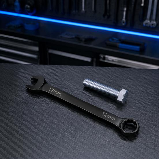 Heavy Duty Steel Spanner Double End Combination Wrench, Heavy-Duty Metric Hexagonal Bolt Tightening Tool High-Strength for Automotive Construction