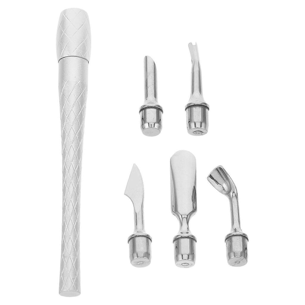 1 Set Cuticle Pusher Tools - Professional Nail Cuticle Remover With Stainless Steel Replacement Head - Nail Cleaner Trimmer
