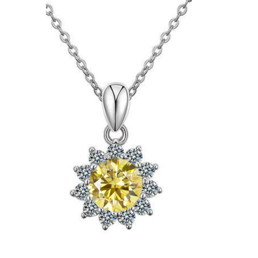 6.5mm Snowflake Halo Round Cut Moissanite Pendant Necklace S925 Sterling Silver For Women