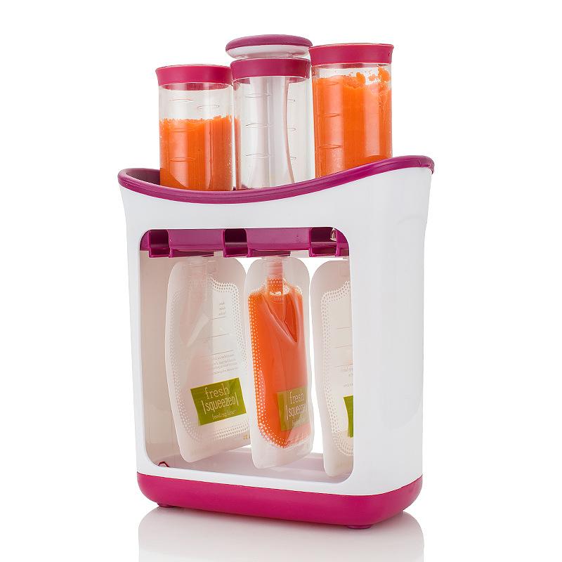 Baby Food Squeezer Storage Bag Set Plastic Fruit Puree Dispenser for Kids Homemade Complementary Food