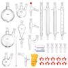 Lab Distillation Kit, 3.3 Boro Lab Glassware Distillation Kit with 24, 40 Joint, 1000ml Essential Oil Distillation Apparatus Kit, 32 pcs Set of