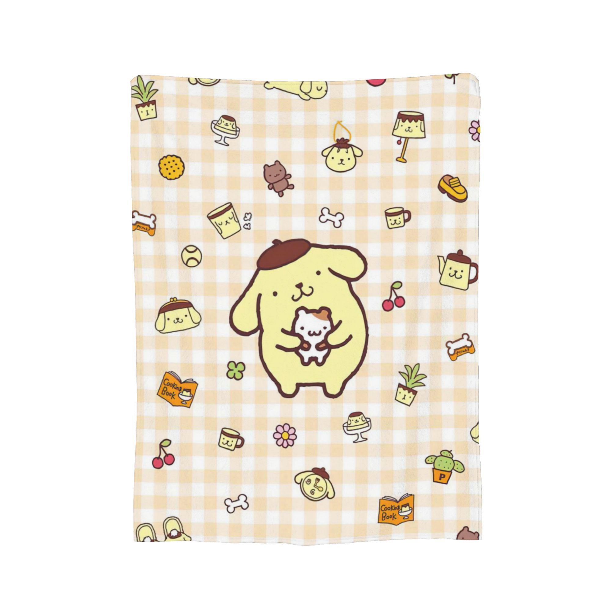 

Плюшевое одеяло с помпонами Pom Pom Purin, забавное плед для дома, отеля, дивана, 150*125 см, одеяло 75x90cm