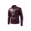 New Leather Jacket Men's Autumn and Winter Locomotive Solid Color Two Open Cycling Suit PU Leather Jacket Jacket