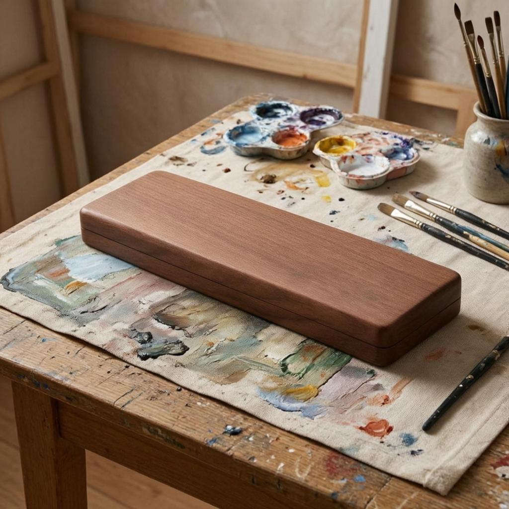 Wooden Water-Based Paint Box Detachable Art Supply Travel
