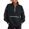 Women's Loose Fit Button Sweatshirt Soft Pullover with Pockets