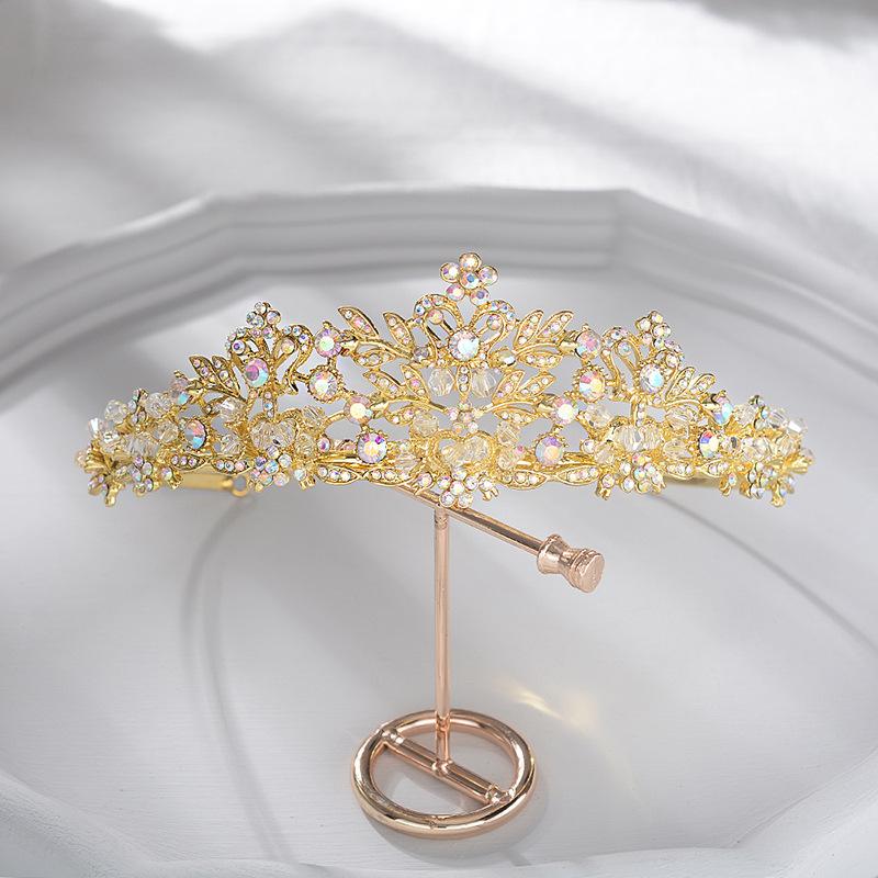 Multi-color optional Korean sparkling diamond pearl bridal tiara crown wedding princess hair accessories wedding accessories