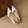 Krazing Pot Sheep Skin Summer Autumn Thin High Heels Party Shoes Women Pointed Toe Concise Shallow Pumps