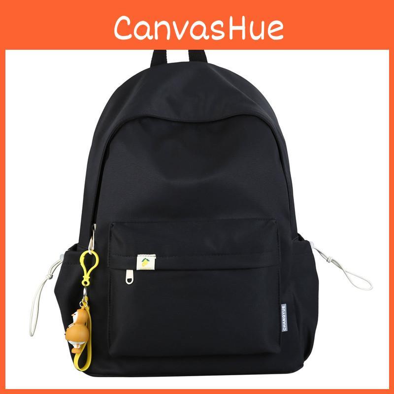 Simple Capacity Large Backpack With Solid Color Design For Students Outings And