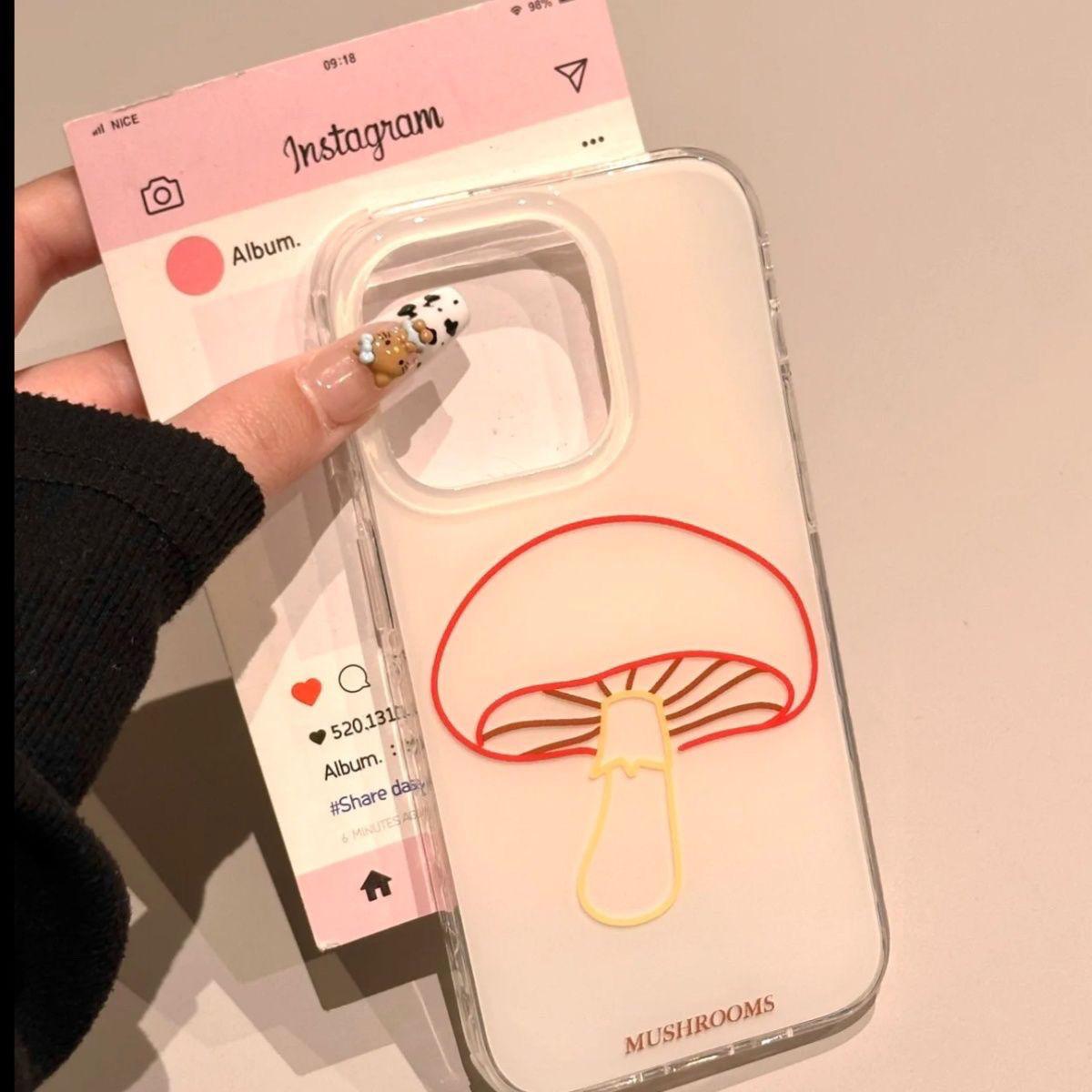 

Одношарова накладка-парасолька з грибом для IPhone16pomax для Apple 15pr Чохол для мобільного телефону 14 Новий стиль 13 Мультяшний 12 For Apple 6